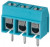 TB002-500-03BE, Fixed Terminal Blocks Terminal block, screw type, 5.00 , horizontal, 3 poles, CUI Blue, slotted screw, PCB mount