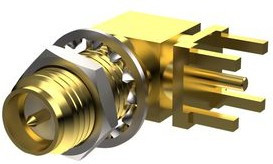 PCB.114SMAFRAJ.A, RF Connector, RP-SMA, Brass, Socket, Right Angle, 50Ohm, Soldering
