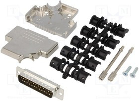 D45ZK25-DMP-K, Разъем D-Sub; PIN: 25; вилка; "папа"; пайка; на пр