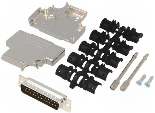 D45ZK25-DMP-K, Разъем D-Sub; PIN: 25; вилка; "папа"; пайка; на пр