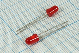 Светодиод 5 x 9, красный, 250 мкд, угол 60, цвет линзы: красный матовый, DFL-5013URD