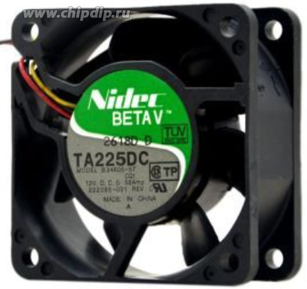 Вентилятор Nidec Beta V TA225DC B34605-57 60x25мм 12V 0.58A (в оснастке 218634-001 FOXCONN)