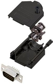 6355-0102-01, DE-15 Plug D-Sub HD Connector Kit, Zinc Backshell