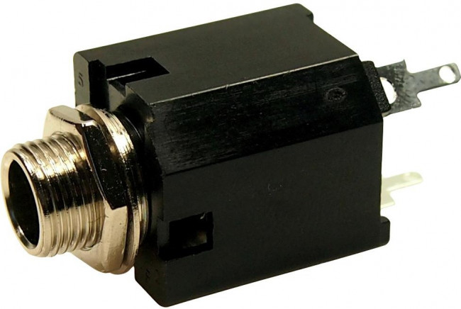 FM6703, Phone Audio Connector Jack, Straight, 6.35 mm, 3 Poles