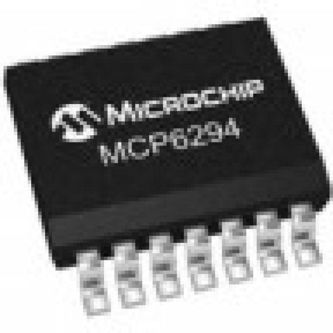 MCP6294-E/SL, MCP6294-E/SL , Op Amp, RRIO, 10MHz 10 kHz, 14-Pin SOIC
