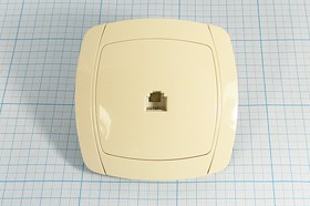 Гнездо телефонное 6P4C, 4C, бежевый, 54217-B; №11030 гн телеф 6P4C\4C\беж\54217-B