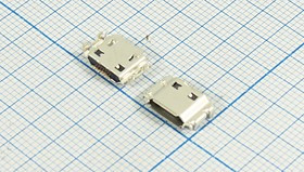 Разъем micro USB, Тип B, Гнездо угловое реверсивное (reverse), 7 контактов; №12646 гн microUSB REV\B\7C4HP\ плат\угл\\micro B7SAD1 REV
