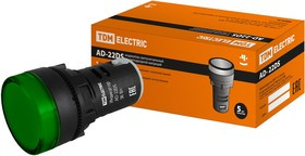 Лампа AD-22DS(LED)матрица d22мм зеленый 36В AC/DC TDM Лампа AD-22DS(LED)матрица d22мм зеленый 36В AC/DC TDM
