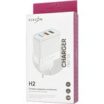 Блок питания (сетевой адаптер) VIXION H2 2xUSB QC 3.0, 2.4A (белый)