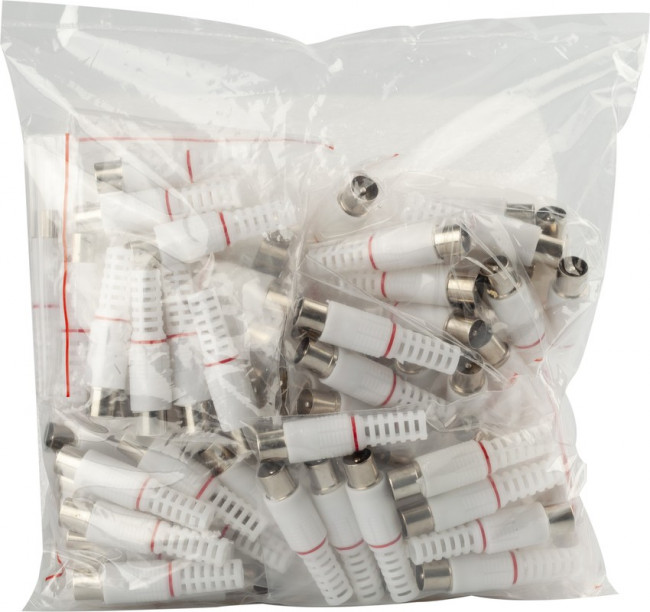 Разъем ЭРА штекер TV без пайки цвет белый упаковка 100 шт. Б0048305 Разъем ЭРА штекер TV без пайки цвет белый упаковка 100 шт. Б0048305