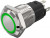 82-4151.1133, Pushbutton Switches Grn RingLED 12VAC/DC 16mm QC Flush