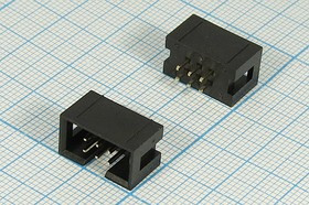 Разъем (IDC) BH-06 вилка, шаг P2.54x2.54, контакты 6P, на плату, BH-06