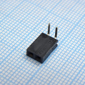 DS1024-1X2R2, (PBS-02R), гнездо на плату угловое (шаг 2.54 мм) 2 контакта DS1024-1X2R2, (PBS-02R), гнездо на плату угловое (шаг 2.54 мм) 2 контакта