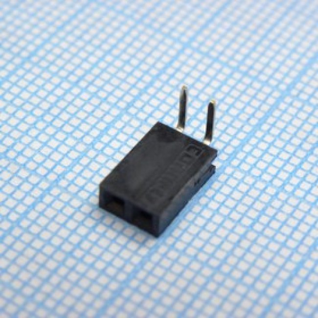 DS1024-1X2R2, (PBS-02R), гнездо на плату угловое (шаг 2.54 мм) 2 контакта