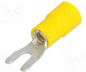 BM00314, Наконечник: вилка, M3,5, d: 3,7мм, 4-6мм2, обжим, на провод, луженые