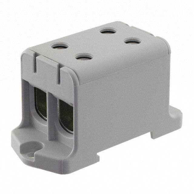201606-0670, DIN Rail Terminal Blocks HC UNVCLP TAP 2CKT GRY/GRY 230A