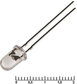 5RRWC 8000MCD 2,3V 15D, Светодиод 5мм/красный/626нм/ 8000мкд/прозрачный/15°