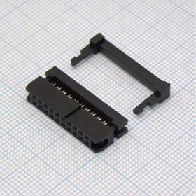 KLS1-204B-20-B, (IDC2-20F), IDC разъем, розетка на плоский шлейф 20pin(2x10), шаг 2.00мм