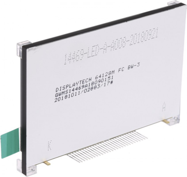 64128M FC BW-3, 64128M FC BW-3 Graphic LCD Display, White on Black, Transflective
