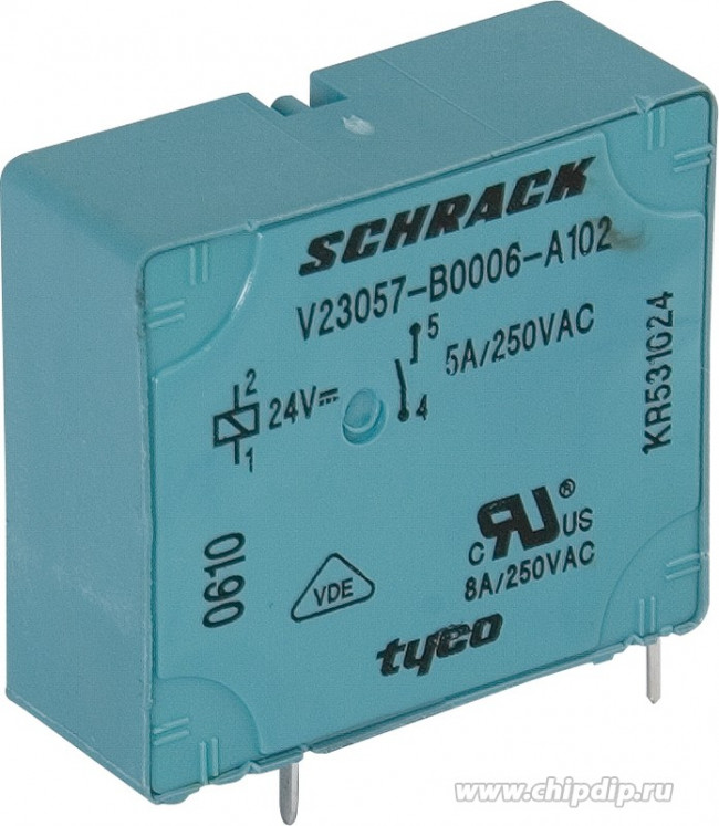 7-1393215-9, Реле питания, SPST-NO, 24 В DC, 5 А, На Печатную Плату, DC Моностабильная