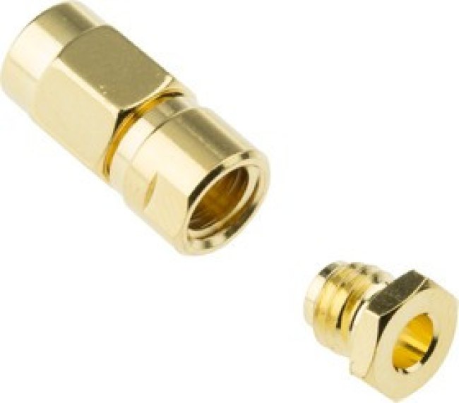 1-1337607-0, SMC Str Plg PS 50Ohm Gold Pltd RG174A/U,