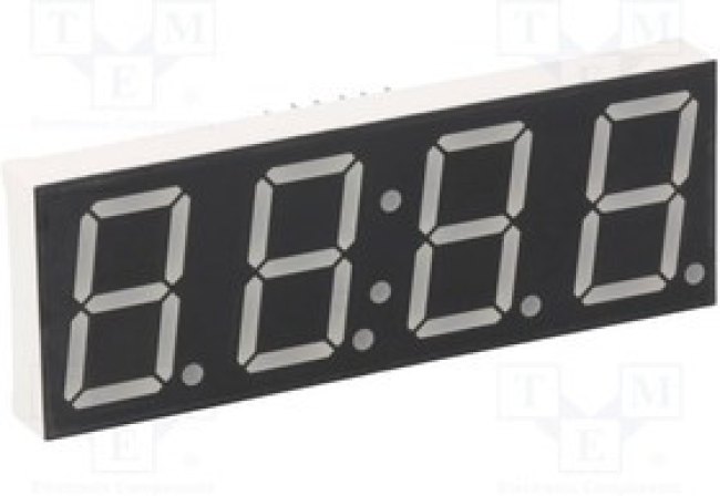KW4-804AGB, Дисплей: LED, 7-сегментный, 20,4мм, 0,8", II.зн: 4, желто-зеленый