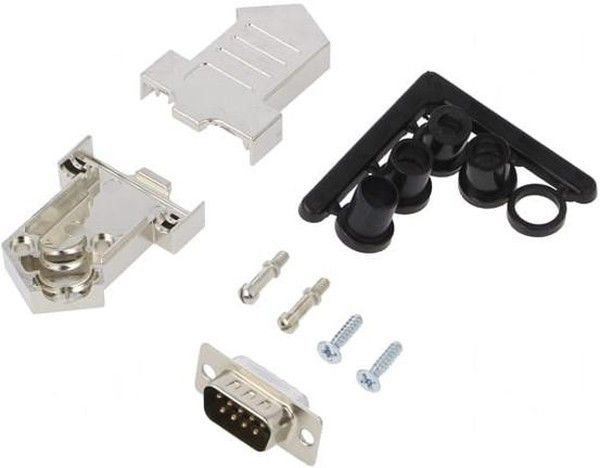 D45NT09-M-DBP-K, D-Sub; PIN: 9; plug; male; soldering; for cable; black