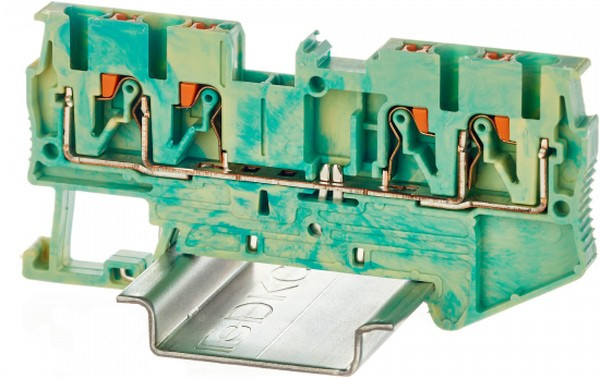 VPR-2.5-QUATTRO-PE, Клемма заземления , зажим push-in, 4 точки подключения, 2.5 кв.мм