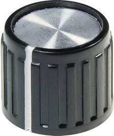 41010-3, D16.7мм, отв. 6мм, Ручка пластмассовая (метал. вставка)