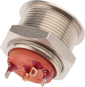 AV09C7L3D2006, Illuminated Push Button Switch, Momentary, Panel Mount, 19.2mm Cutout, SPST, Red LED, 24/48V dc