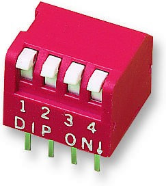 MCNDP-04V, DIP / SIP переключатель, 4 схем(-а), Клавиша, Сквозное Отверстие, SPST-NO, 24 В, 25 мА