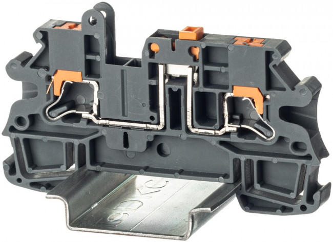 Клемма расцепительная зажим push-in 2 точки подключения 4кв.мм сер. DKC IPR-4-MT