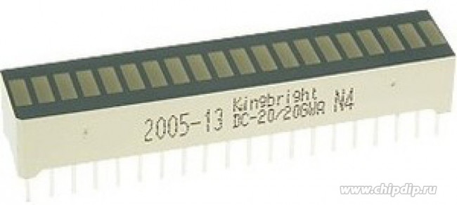 DC-20/20YWA, 20 сегментный шкальный дисплей/желтый/ 588нм/3.6-9мкд