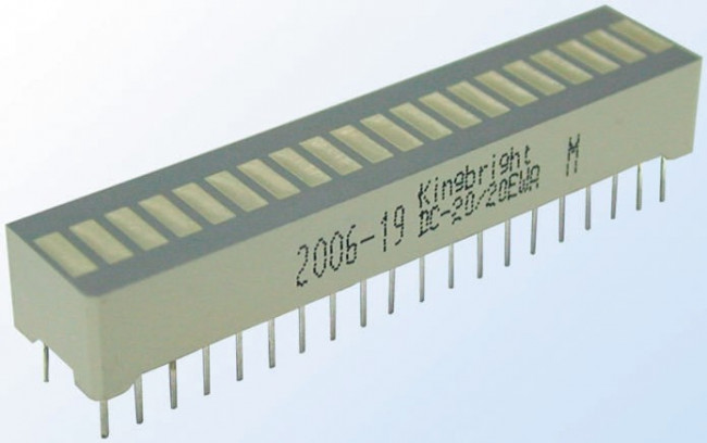 DC-20/20YWA, 20 сегментный шкальный дисплей/желтый/ 588нм/3.6-9мкд