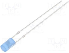 OSB5SA3HE4B-12V, LED; 3mm; blue; 220mcd; 140°; Front: flat; 12V; Pitch: 2.54mm; 225mW