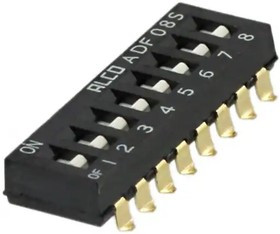4-1825059-1, Переключатель DIP 8 групп 24В 0,1А, 2.54мм для поверхностного монтажа