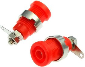 Z016 4mm panel jack RED, Гнездо Z016 4 мм panel jack красный, на панель под пайку