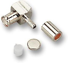 MCX1112A1-3GT30G-5-50, Разъем РЧ / Коаксиальный, MCX Коаксиальный, Прямоугольный Штекер, Обжимной, 50 Ом