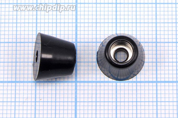 RL-SR-12x8x9, Ножка приборная коническая, армированная шайбой, ø12 мм, высота 9 мм; №15701 ножка прибор 12x9\h- 3,0/отв 3,0\резин\конус\