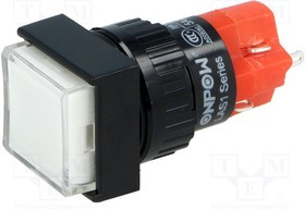 V16F-11-W, Переключатель: кнопочный, Пол: 2, SPDT, 3A/250ВAC, 2A/24ВDC, IP40