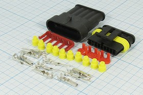 Клемма герметичная розетка + вилка, 5C, обжимная, S-SEAL1,5 Клемма герметичная розетка + вилка, 5C, обжимная, S-SEAL1,5