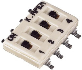 IKN0403000, DIP / SIP переключатель, 4 схем(-а), Ползунок, SMD (Поверхностный Монтаж), SPST, 24 В DC, 100 мА