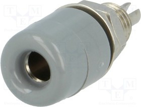 IBU401-GR, Гнездо, "банан" 4мм, 32А, 60ВDC, серый, никелированные, 23мм
