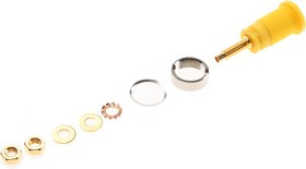 972354103, Yellow Female Banana Socket, 4 mm Connector, Solder Termination, 32A, 1000V ac/dc, Gold