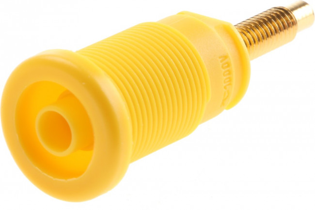 972354103, Yellow Female Banana Socket, 4 mm Connector, Solder Termination, 32A, 1000V ac/dc, Gold