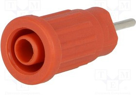 SEPB6449NI-RT, Гнездо, "банан" 4мм, 24А, 1кВ, красный, никелированные, 36,5мм