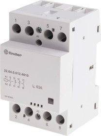 22.64.0.012.4610, 22 Series Series Contactor, 12 V ac/dc Coil, 4-Pole, 63 A 22.64.0.012.4610, 22 Series Series Contactor, 12 V ac/dc Coil, 4-Pole, 63 A