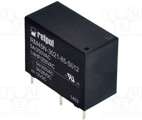 RM45N302185S012, Реле: электромагнитное, SPST-NO, Uобмотки: 12ВDC, 5A/250ВAC, 5А