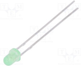 LL-304GD2C-1B, LED; 3mm; yellow green; 70?120mcd; 60°; Front: convex; 1.6?2.4V