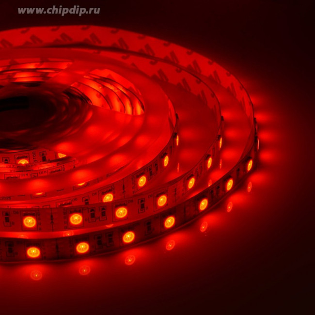 00-38 Светодиодная лента 12В, 7,2Вт/м, smd5050, 30д/м, IP20, подложка 10мм, 5м, RGB.